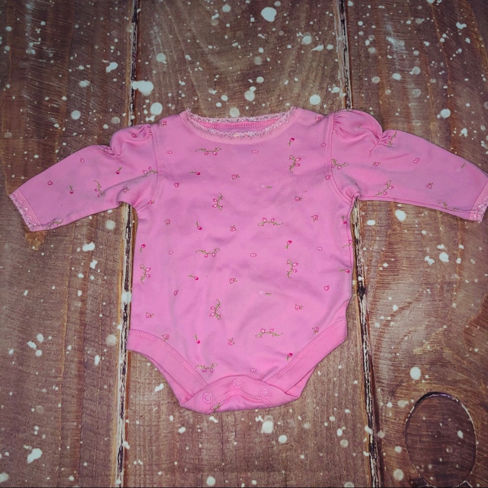 Pink Floral Long Sleeve 3-6M Oneise